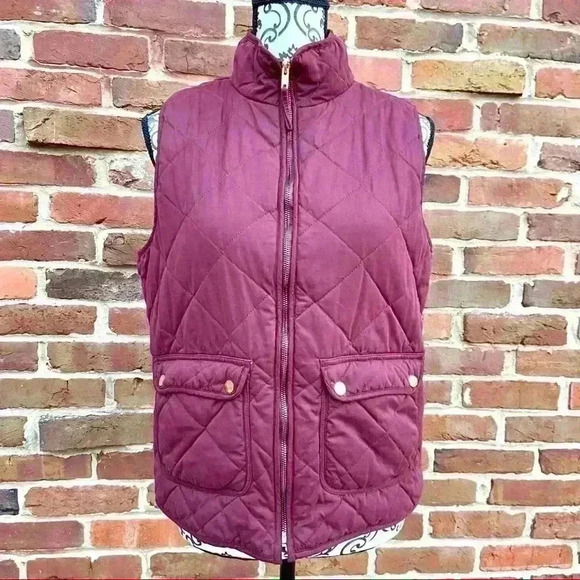 FRANCESCA BLUE RAIN Excursion Quilted Snap Pocket Cottage Core Zip Vest (L) - Picture 1 of 8